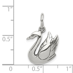 Sterling Silver 925 Swan Charm Pendant Elegant Vintage Design