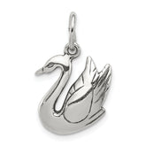 Sterling Silver Antiqued Swan Charm