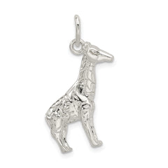 Sterling Silver 925 Giraffe Charm Solid Cast Elegant Pendant