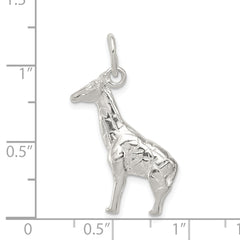 Sterling Silver 925 Giraffe Charm Solid Cast Elegant Pendant