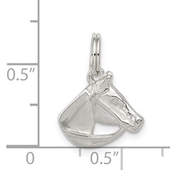Sterling Silver 925 Horse Head Charm with Bridle Polished Finish