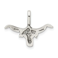 Sophia Jewelers Men's 925 Sterling Silver Bull Pendant with Antiqued Finish