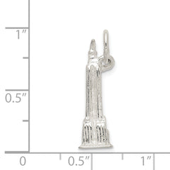 Sterling Silver 925 Empire State Building Charm Solid Casted Pendant