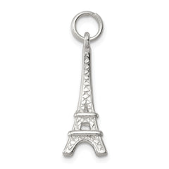 Sophia Jewelers 925 Rhodium-Plated 3D Eiffel Tower Charm Pendant