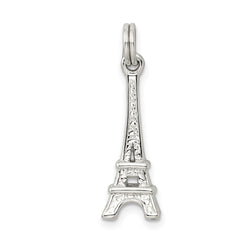 Sophia Jewelers 925 Rhodium-Plated 3D Eiffel Tower Charm Pendant