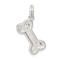 Sterling Silver 925 Dog Bone Charm with Anti-Tarnish Solid Casted Design