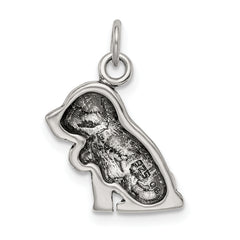 Sterling Silver 925 St. Bernard Charm with Antique Finish