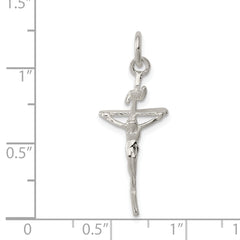 Sterling Silver 925 Polished INRI Crucifix Pendant with Anti-Tarnish Elegance