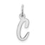 Sterling Silver Rhodium-plated Script Letter C Initial Charm