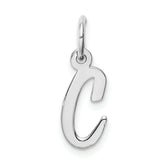 Sterling Silver Rhodium-plated Script Letter C Initial Charm