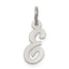 Sterling Silver Rhodium-plated Script Letter E Initial Charm