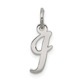 Sterling Silver Rhodium-plated Script Letter I Initial Charm