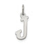 Sterling Silver Rhodium-plated Script Letter J Initial Charm