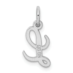 Sterling Silver 925 Rhodium-Plated Initial L Charm Elegant Craftsmanship