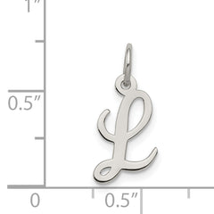 Sterling Silver 925 Rhodium-Plated Initial L Charm Elegant Craftsmanship
