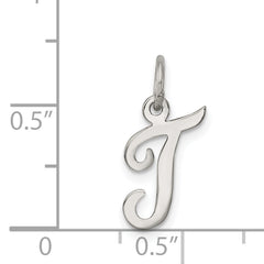 Sophia Jewelers Sterling Silver Rhodium-Plated Initial T Charm Elegant Design
