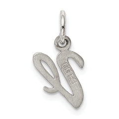 Sophia Jewelers Sterling Silver Script V Charm with Rhodium Plating
