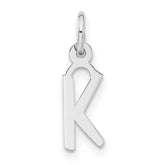 Sterling Silver Small Slanted Block Initial K Charm