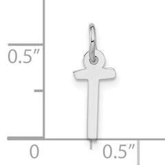Sterling Silver 925 Polished Initial T Charm Unisex Jewelry