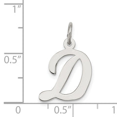 Sophia Jewelers Sterling Silver Rhodium-Plated Initial D Charm Elegant Design