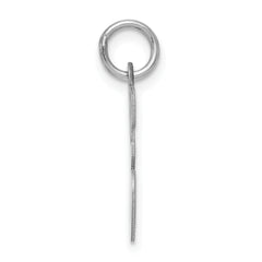 Sterling Silver 925 Script Initial E Charm Rhodium-Plated Elegant Design