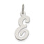 Sterling Silver Rhodium-plated Script Letter E Initial Charm