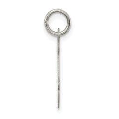 Sterling Silver 925 Script J Initial Charm with Rhodium Plating