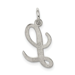 Sophia Jewelers Sterling Silver Script L Charm Rhodium-Plated Elegant Design