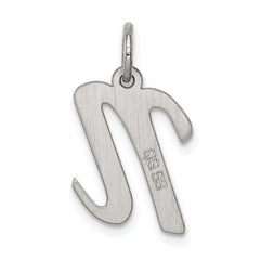 Sterling Silver 925 Initial N Charm with Rhodium Elegant Finish