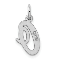 Sterling Silver Rhodium-Plated Initial O Charm Medium Size Elegant Design