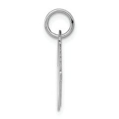 Sterling Silver 925 Initial W Charm with Rhodium Finish Elegant Design