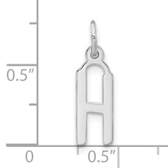 Sterling Silver 925 Unisex Initial H Charm Polished Medium