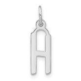 Sterling Silver Polished Medium Slanted Block Initial H Charm