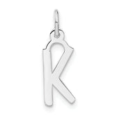 Sterling Silver Medium Slanted Block Initial K Charm
