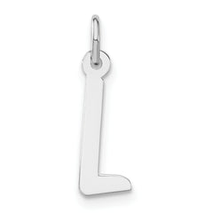 Sterling Silver Medium Slanted Block Initial L Charm