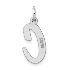 Sterling Silver Rhodium-Plated Large C Initial Charm Pendant