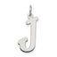 Sterling Silver Rhodium-plated Script Letter J Initial Charm
