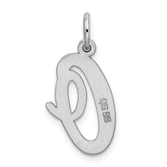 Sterling Silver 925 Initial O Charm with Rhodium Elegance