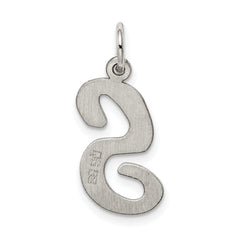Sophia Jewelers Sterling Silver Script S Initial Charm Rhodium-Plated Elegance