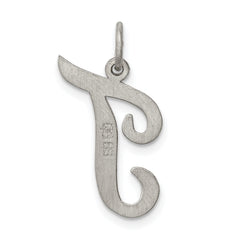 Sophia Jewelers Sterling Silver Rhodium-Plated Initial T Large Pendant