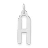 Sterling Silver Large Slanted Block Initial H Charm