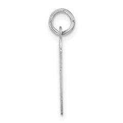 Sterling Silver 925 Large Slanted Initial V Charm Unisex Polished Finish