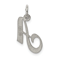 Sterling Silver 925 Script Initial A Charm Elegant Rhodium Finish