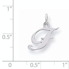Sterling Silver 925 Rhodium-Plated Initial F Charm Elegant Miniature Design