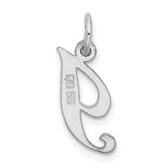 Sophia Jewelers Sterling Silver Rhodium-Plated Initial I Charm in Elegant Script