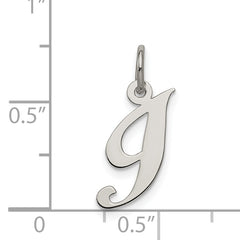 Sophia Jewelers Sterling Silver Rhodium-Plated Initial I Charm in Elegant Script