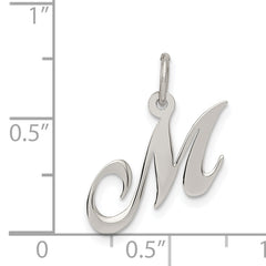 Sophia Jewelers Sterling Silver Initial M Charm Rhodium-Plated Elegant Design