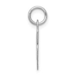 Sterling Silver R Initial Charm with Elegant Rhodium Finish