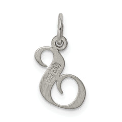 Sterling Silver Initial S Charm with Rhodium Elegance