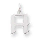Sterling Silver Small Artisan Block Initial H Charm